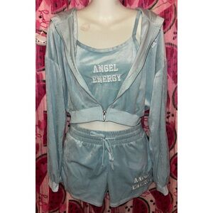 🩵 Velour Angel Energy 3 Piece Tracksuit